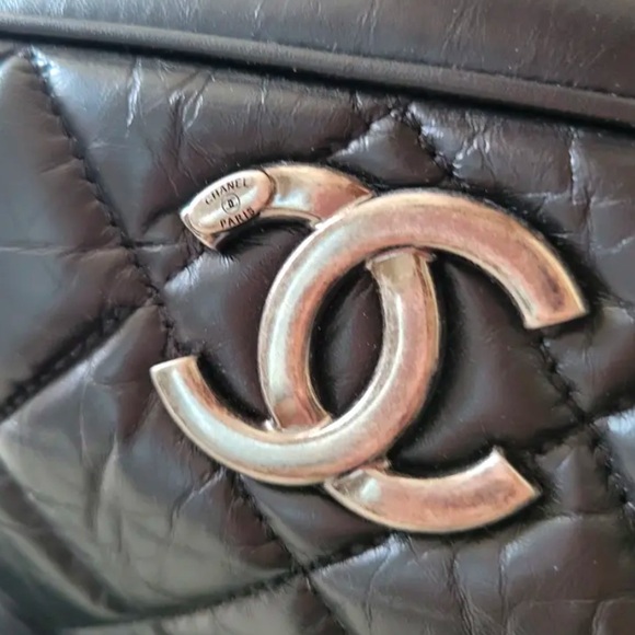 Auth CHANEL Trendy CC Bowler Lambskin Handbag Crossbody Large - Picture 5 of 15